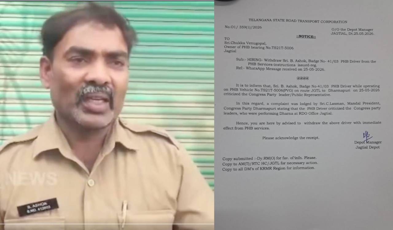 Jagtial RTC Driver faces action after advising Congress leaders to focus on farmers