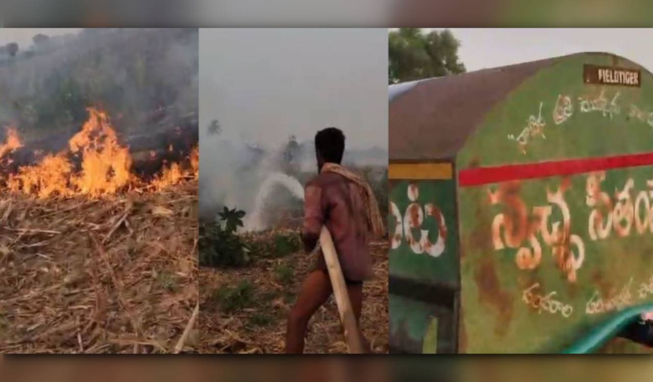 Khammam’s Seethampet gram panchayat develops mini fire engine to fight stubble fires