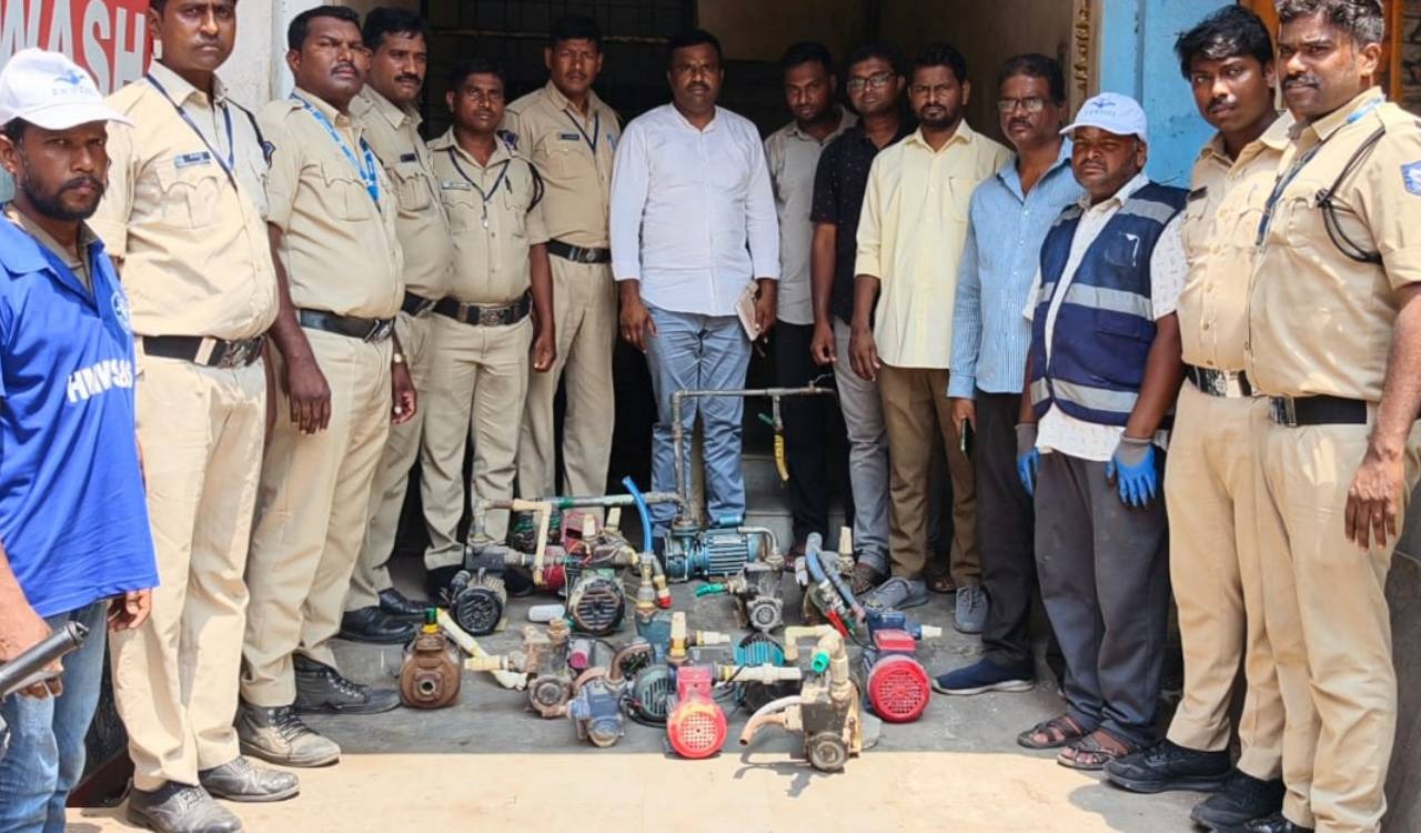 HMWSSB vigilance wing seizes 18 illegal water motors in Kukatpally