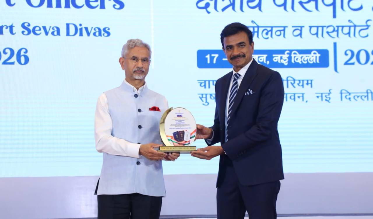 Telangana Police recognised as best in passport verification, bags MEA award