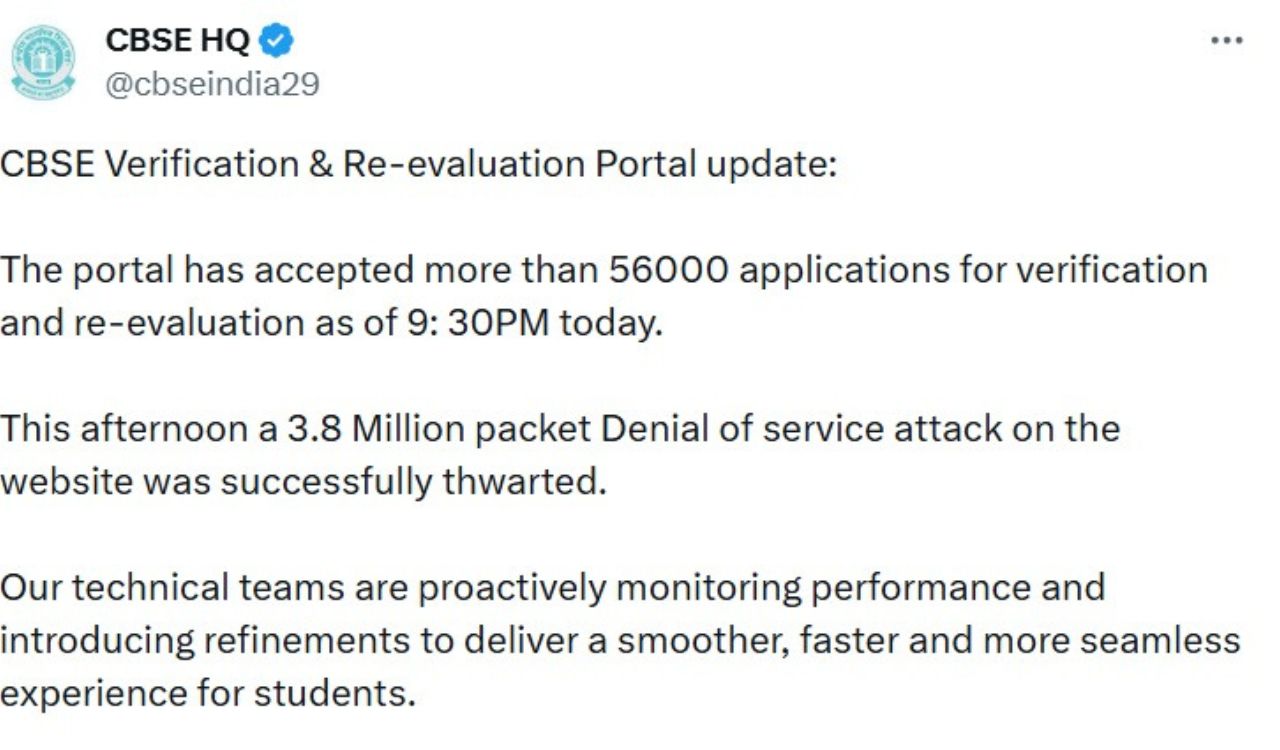 CBSE receives over 56,000 re-evaluation requests, thwarts major cyber attack