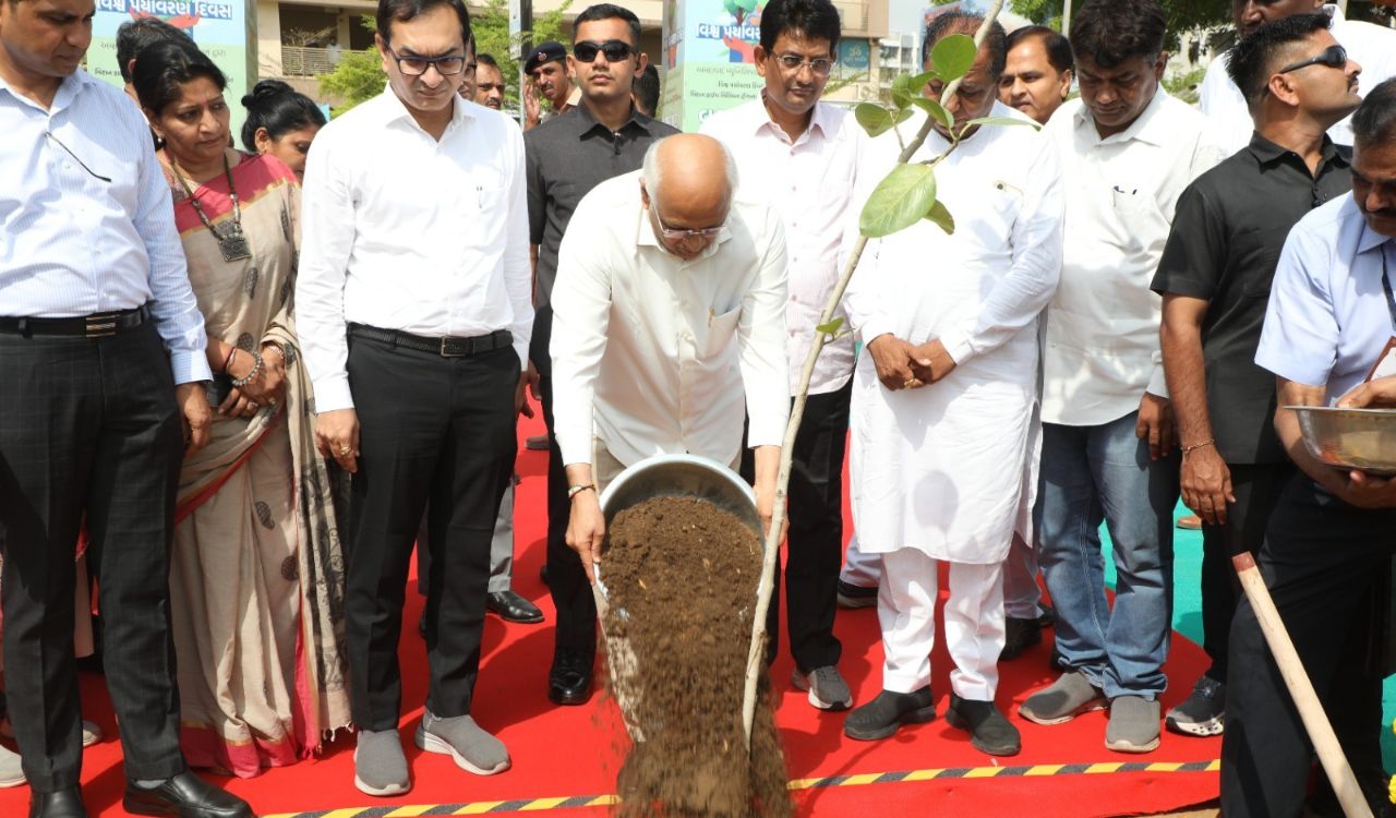 CM Bhupendra Patel launches ‘Mission 5 Million Trees’ and mobile pollution lab on Environment Day