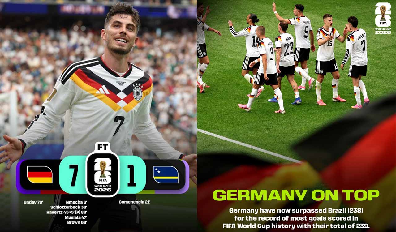 Germany hammers Curacao 7-1 as Nmecha scores fastest goal of World Cup 2026