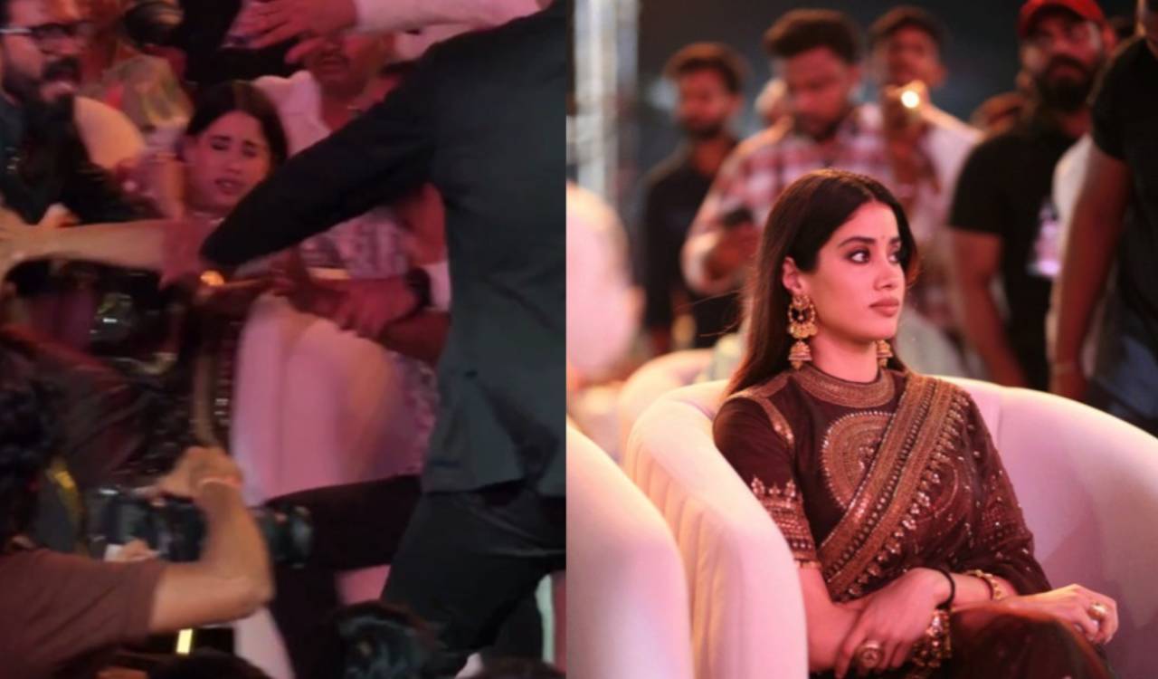 Ram Charan’s fan accidentally hits Janhvi Kapoor during ‘Peddi’ event