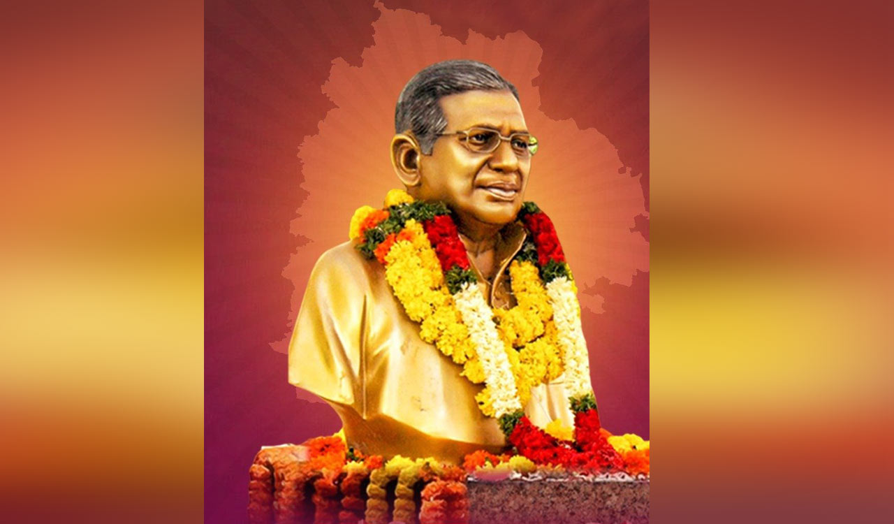KTR, Harish Rao pay tributes to Prof Jayashankar on death anniversary
