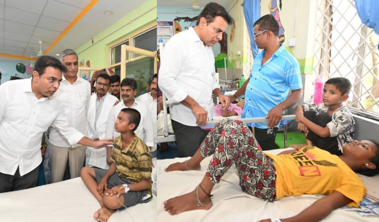 Food poisoning in Sircilla: 31 hospitalised after eating pani puri, KTR, Harish Rao meet patients