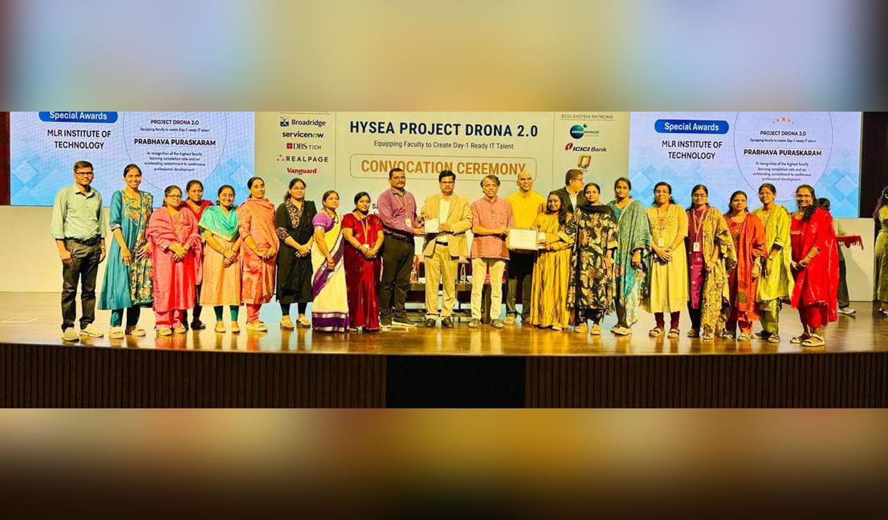 MLRIT wins Prabhava Puraskaram under HYSEA Project Drona 2.0
