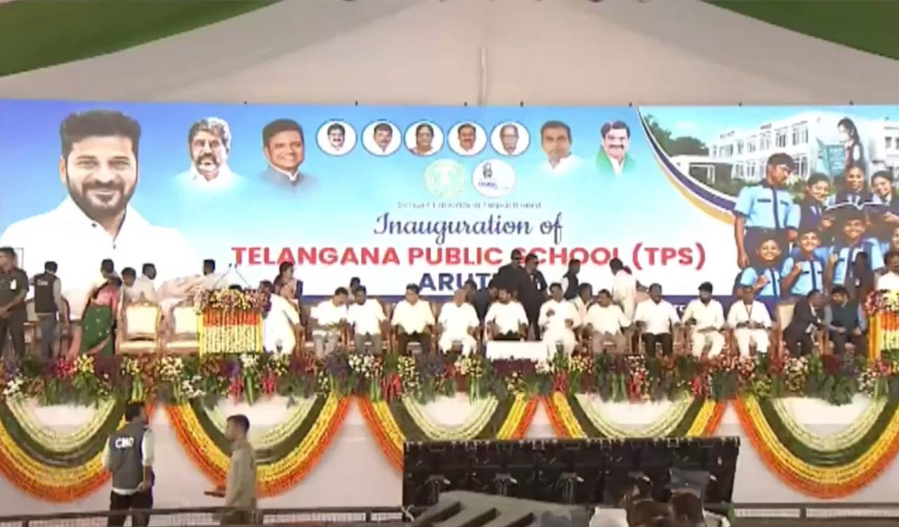 Revanth Reddy attacks BRS during Telangana Public School inauguration
