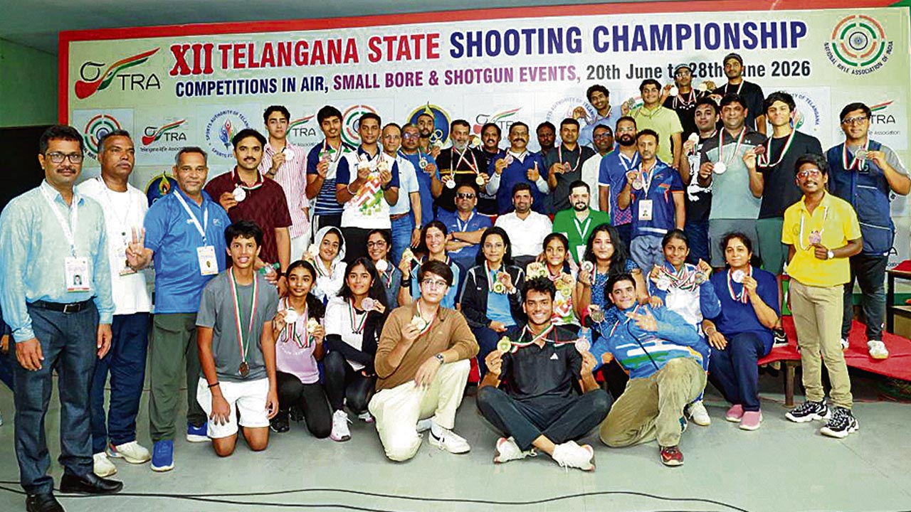 Leisha Kiran shines with four gold medals at Telangana Shooting Championship