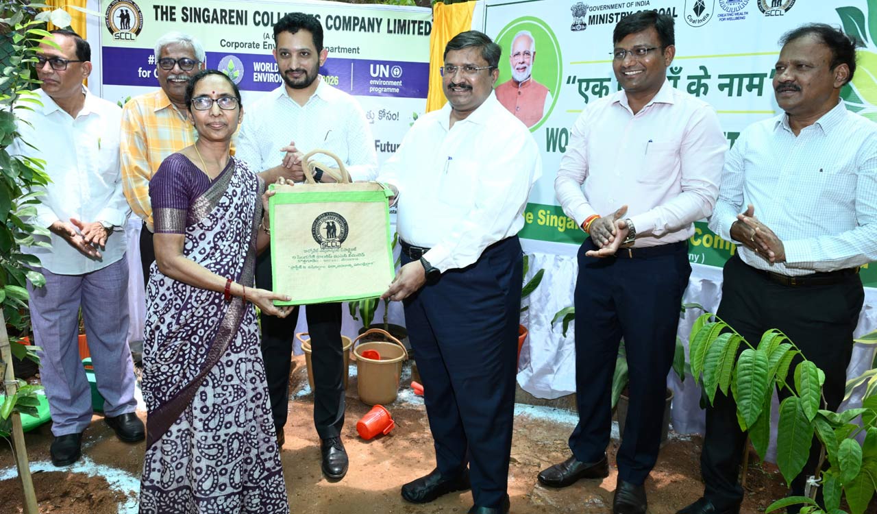 SCCL marks World Environment Day with plantation drive