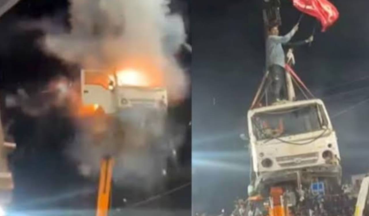 Crane-suspended vehicle blown apart during Muharram procession in Ujjain, FIR filed