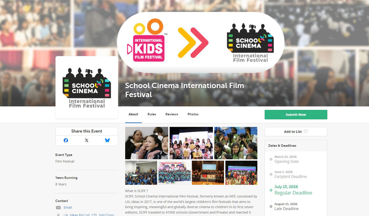 SCIFF 2026 invites entries for India’s largest children’s film festival
