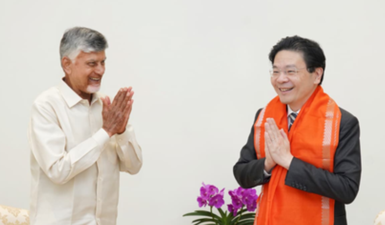 Naidu meets Singapore PM, seeks partnership in AI, aemiconductors and Amaravati development