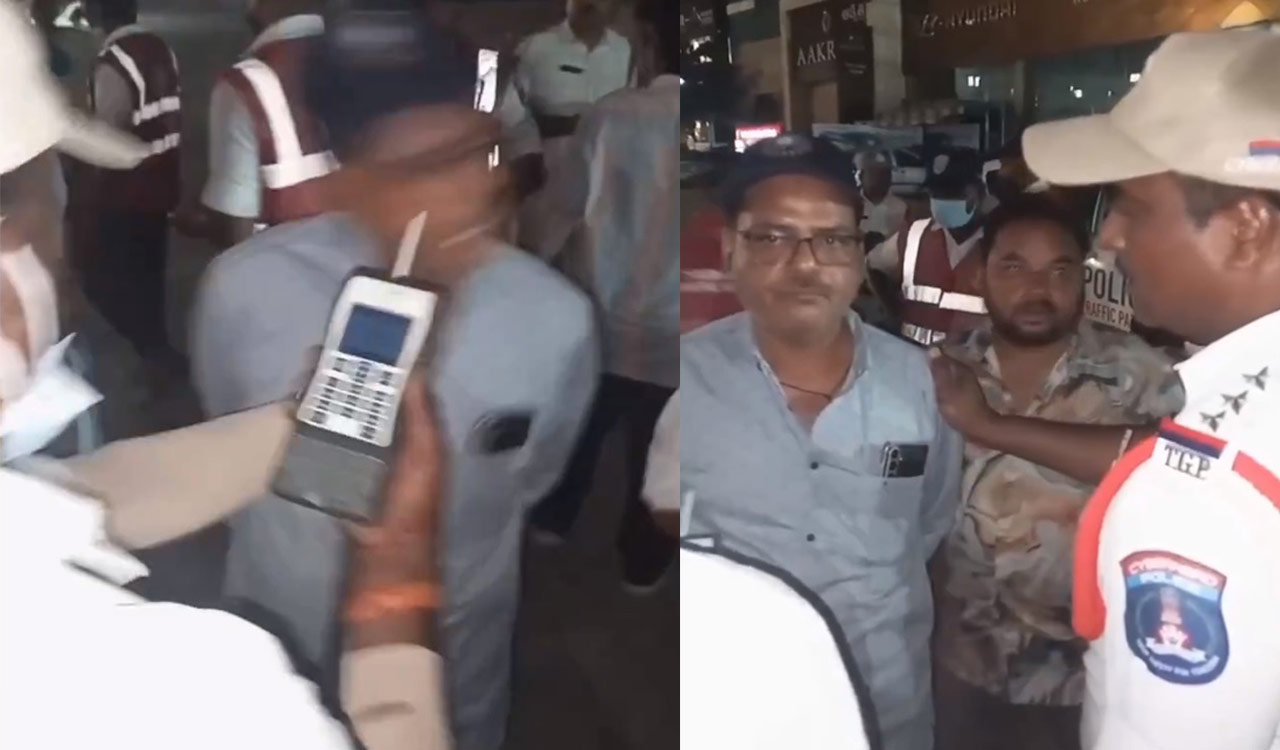 Watch: Video of traffic constable slapping motorist during Gachibowli drunk-driving check sparks outrage