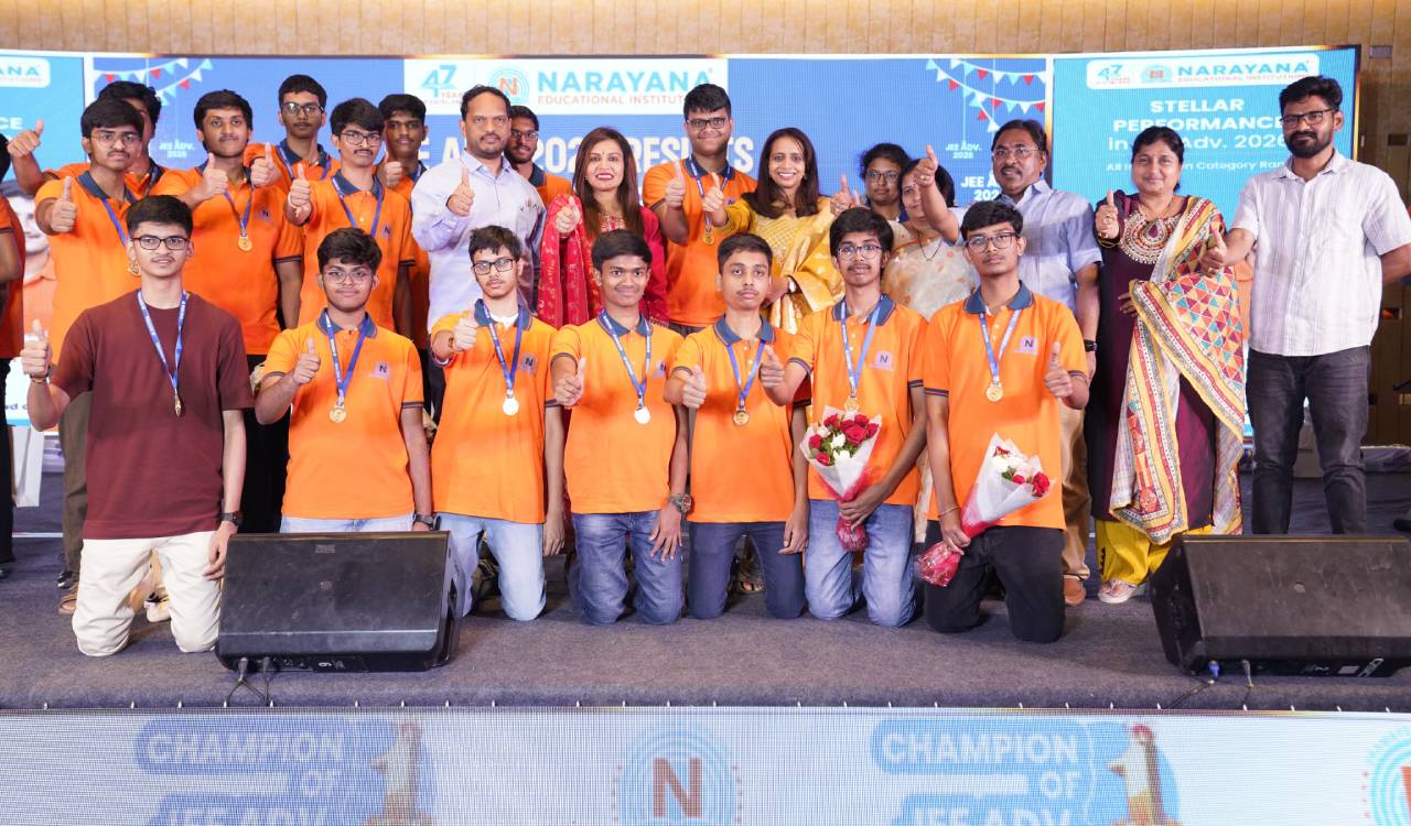 Narayana students secure six top 20 ranks in JEE Advanced 2026