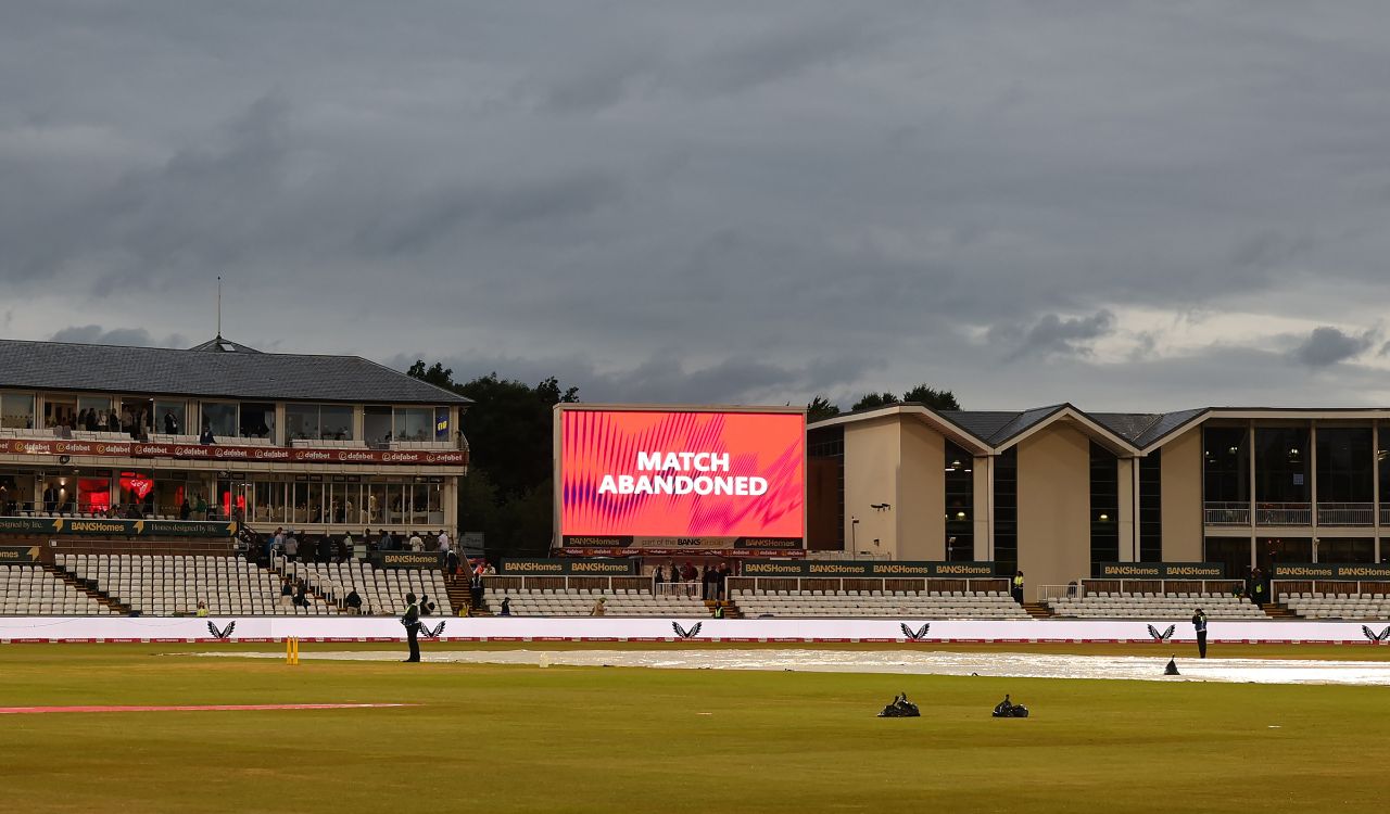 First T20I abandoned after rain as India post 189/7 against England