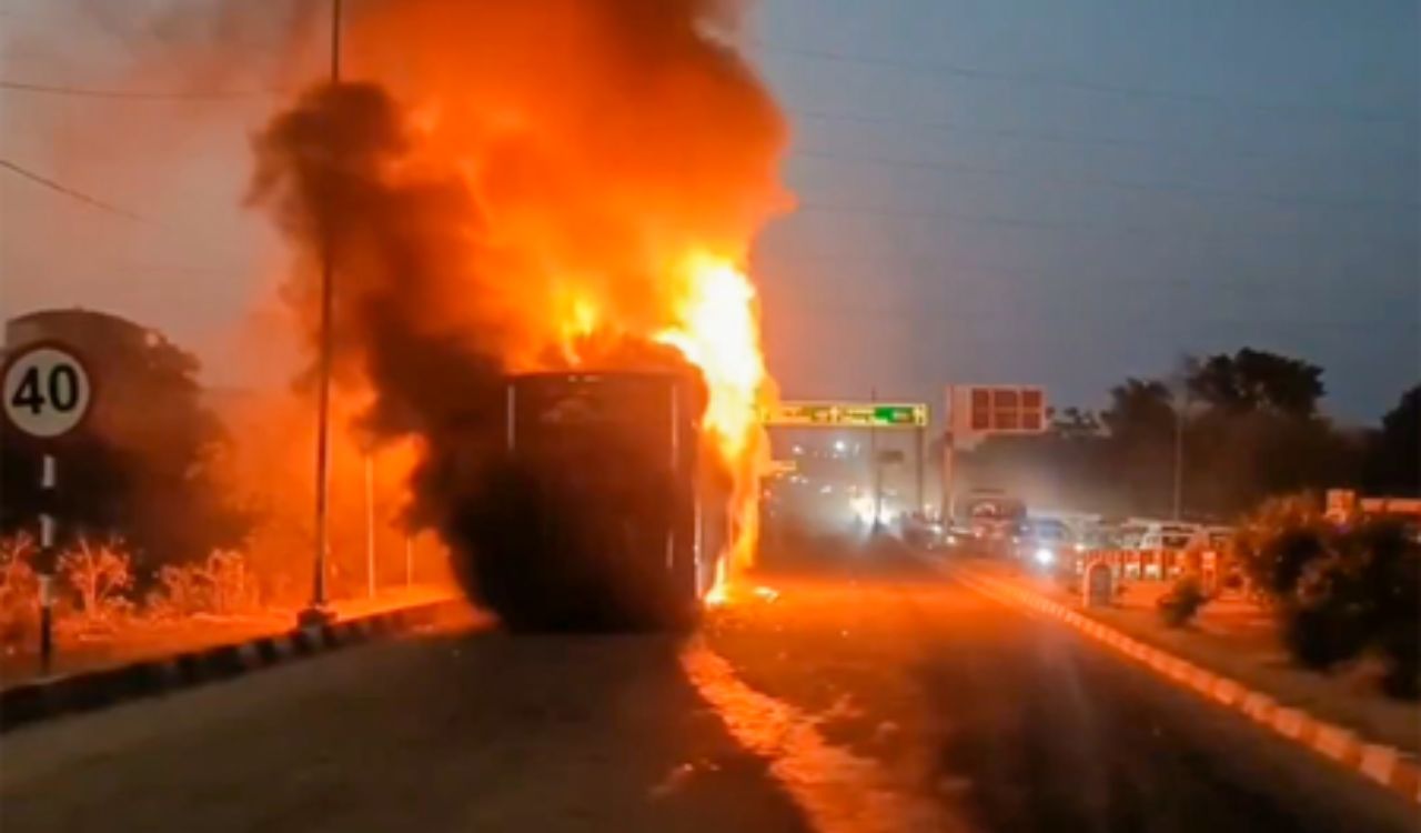 Amarnath Yatra pilgrims from Rajasthan escape unhurt after bus catches fire in Jammu and Kashmir’s Ramban