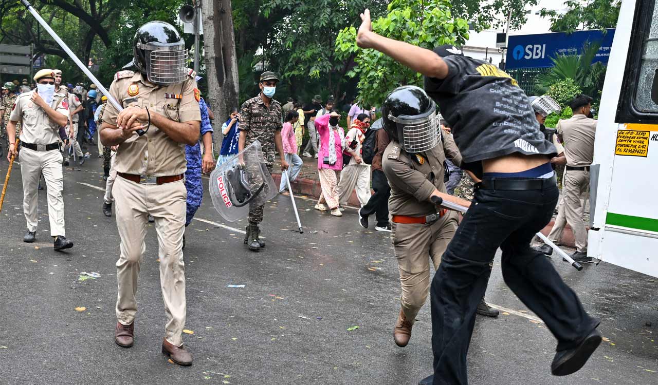NEET protest: Oppn compares police action to Hitler, Jallianwala Bagh massacre