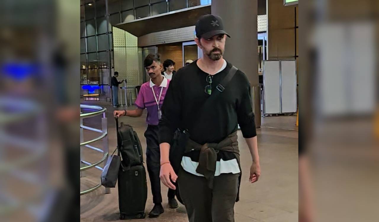 Hrithik spotted at Mumbai airport with Saba Azad, sons