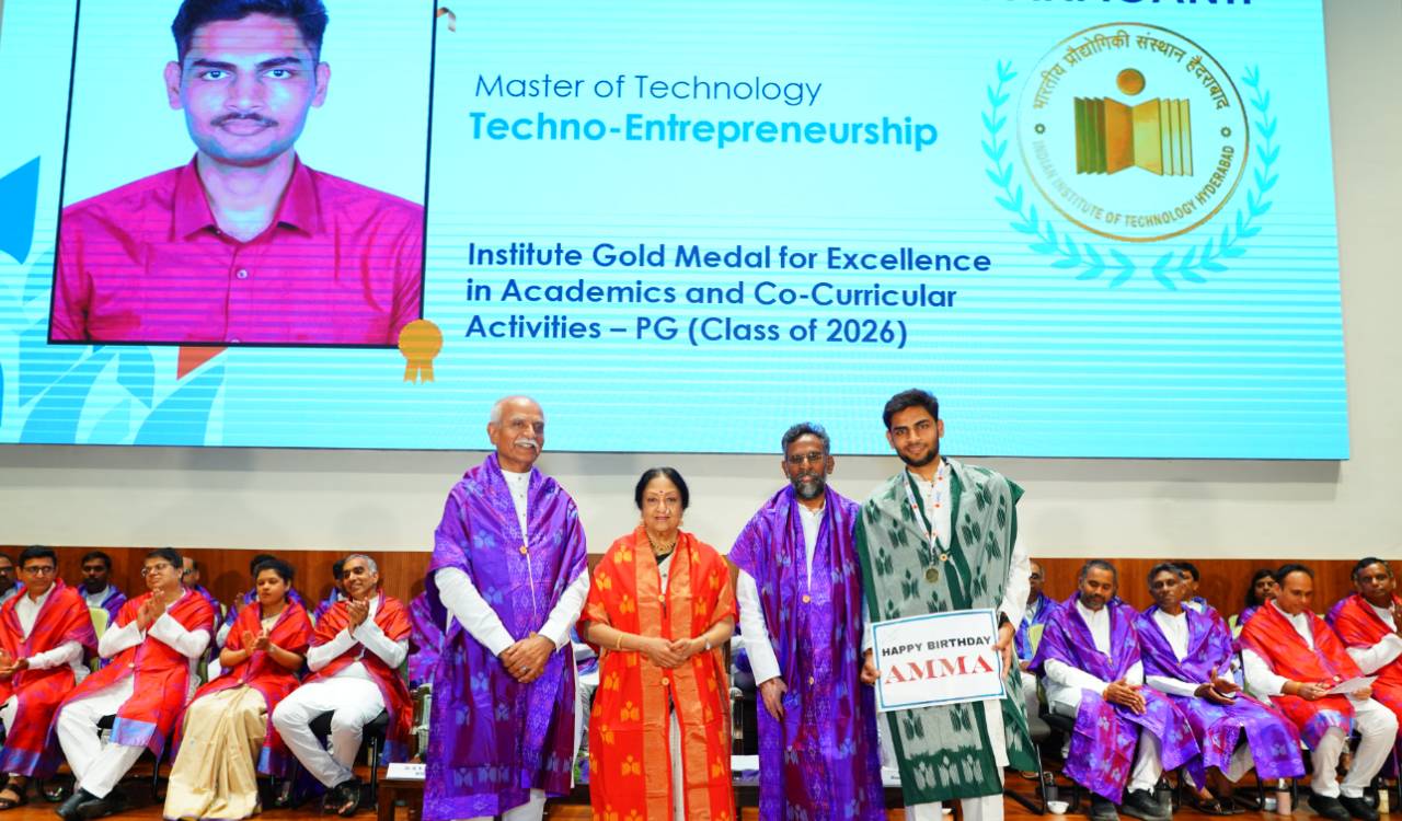 IIT-H gold medallist surprises mother with birthday poster at convocation