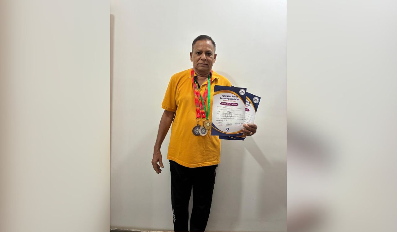 66-year-old Kadiyala Kumara Swamy wins three medals at Hyderabad District Masters Swimming Championship