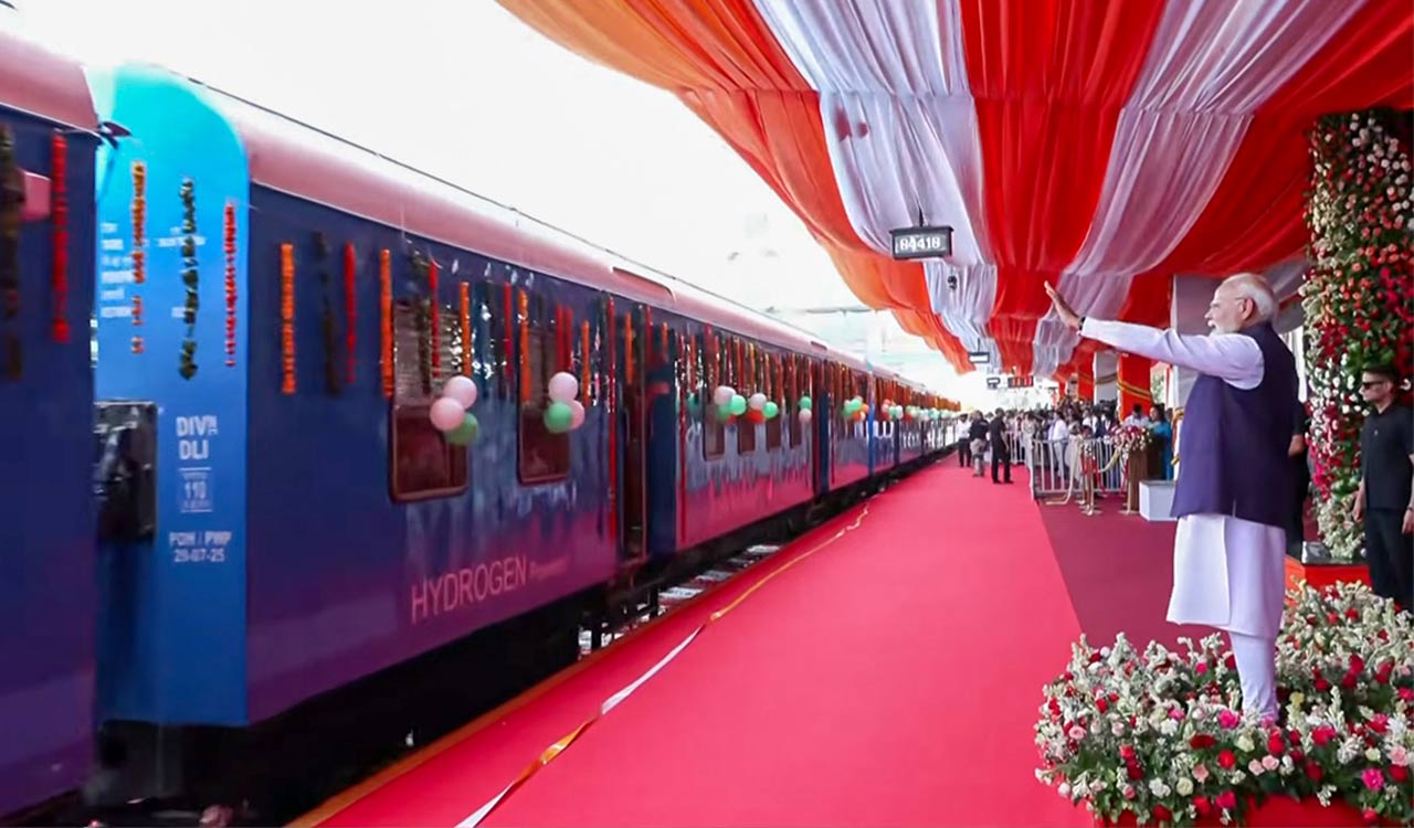 PM Modi flags off India’s first hydrogen-powered train from Haryana’s Jind