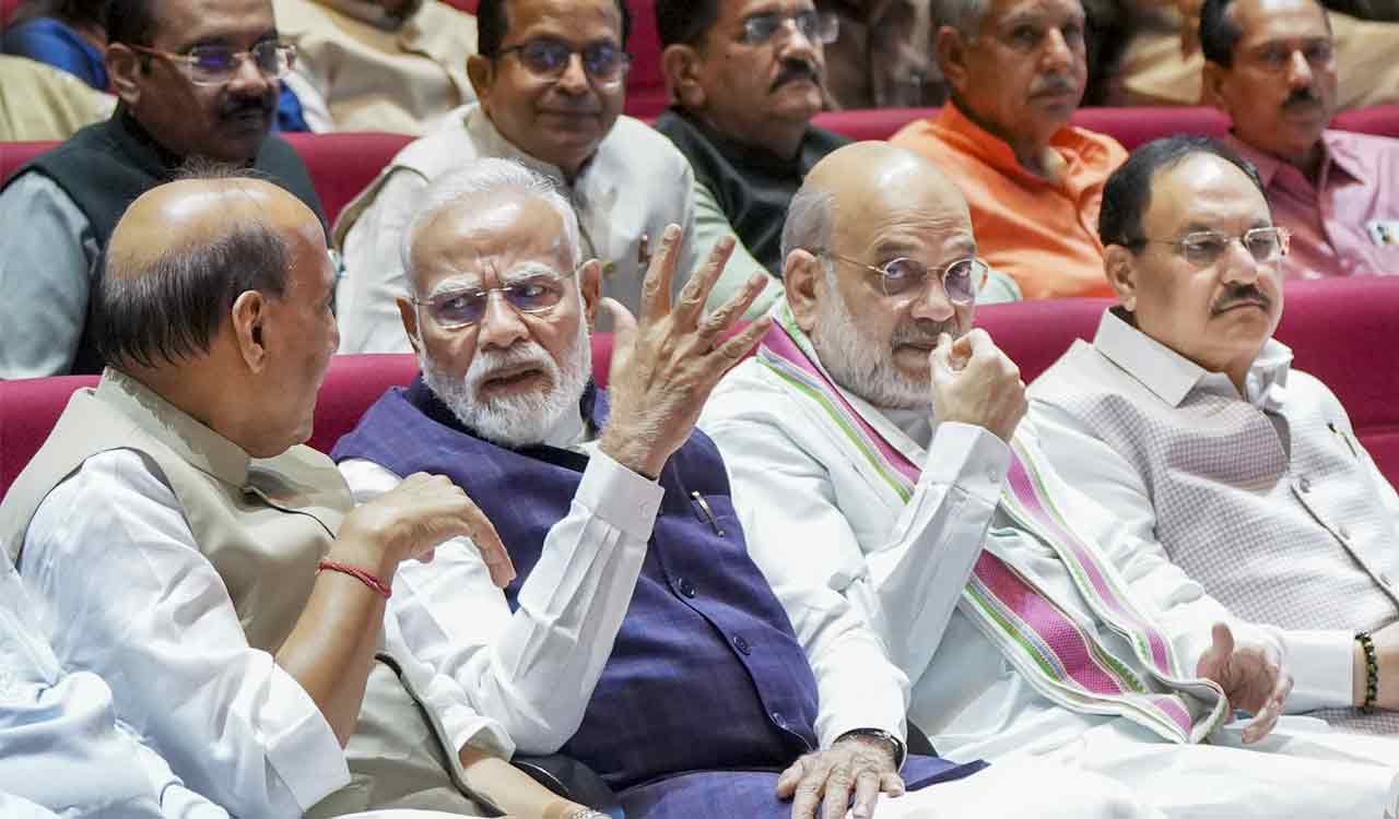 NCPI MPs attend NDA parliament meeting in New Delhi