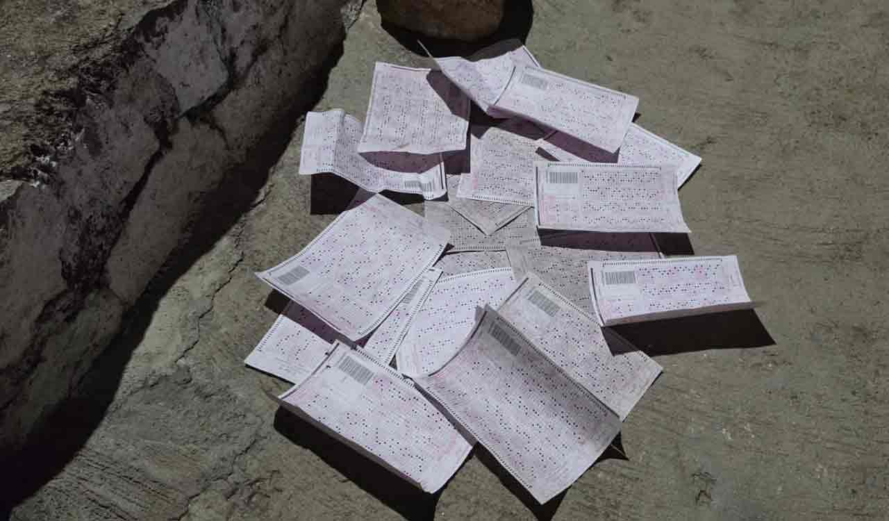 Confidential TGPSC OMR sheets found on Hyderabad roadside