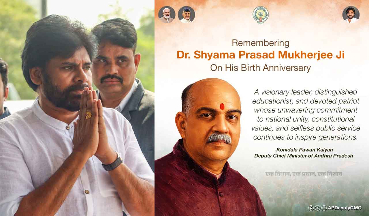Pawan Kalyan pays tribute to Syama Prasad Mookerjee; Chandrababu Naidu remembers Jagjivan Ram