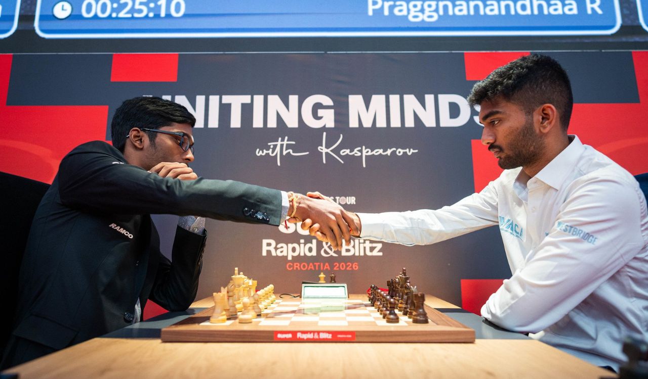 Grand Chess Tour Croatia: Praggnanandhaa joint second, Gukesh tied sixth after Day 1