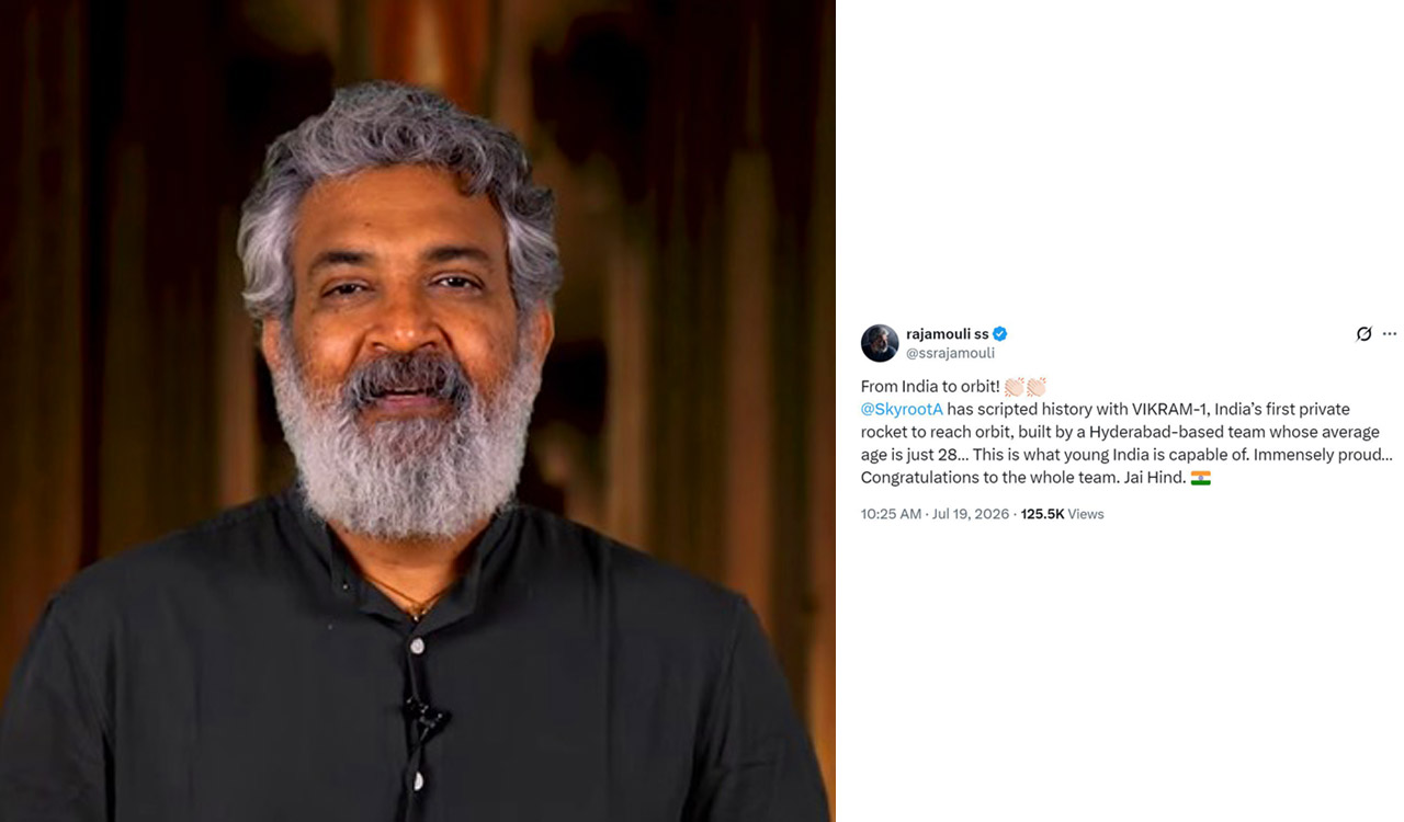 SS Rajamouli congratulates Skyroot Aerospace on historic Vikram-1 orbital launch