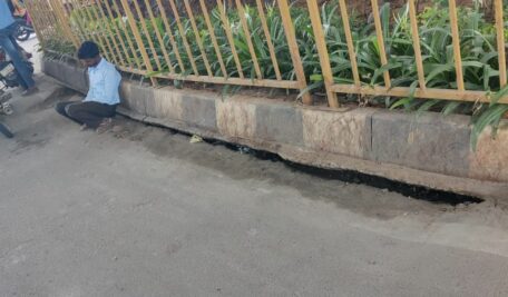 Road sinks beneath two-year-old BHEL flyover, raising safety concerns among commuters