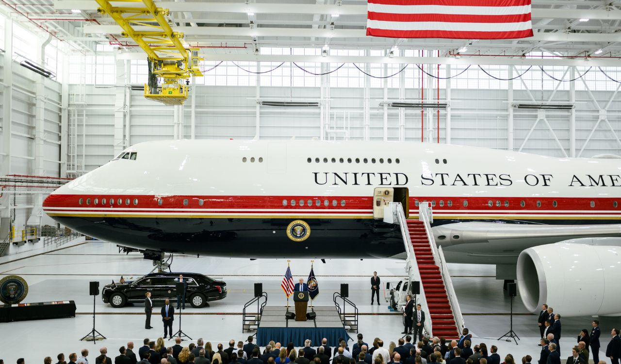 Trump hails inaugural flight of new Air Force One, says Iran nuclear talks progressing well