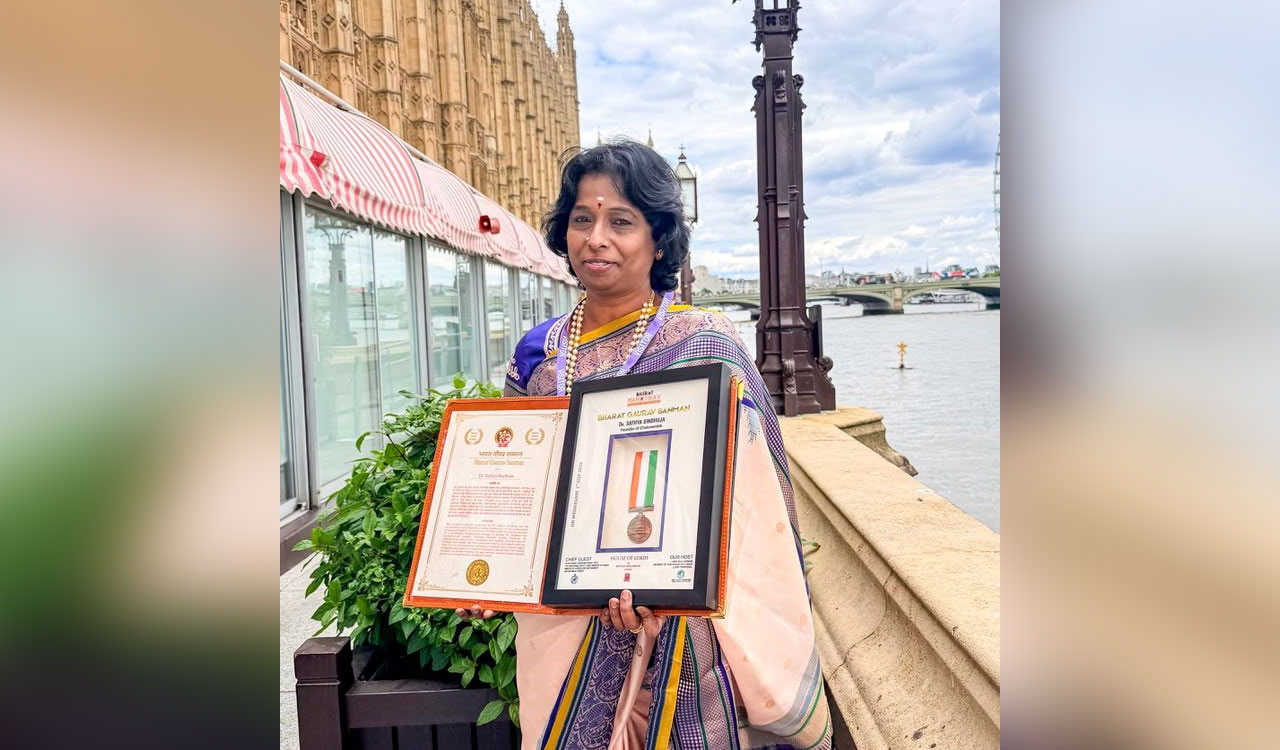 Hyderabad doctor honoured with Bharat Samman Puraskar at UK parliament