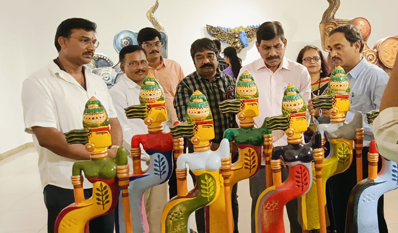 Telangana artist Hothi Basavaraj showcases 30 years of Basava-inspired sculptures