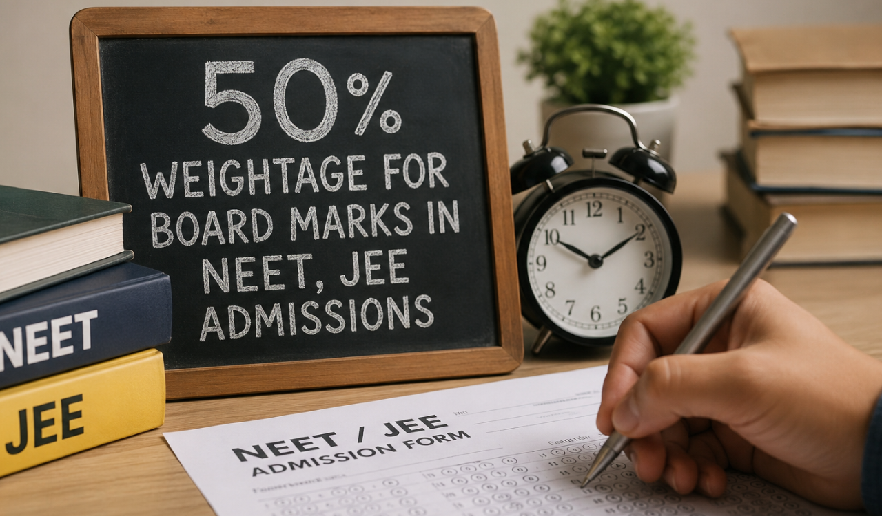 Centre mulls 50 per cent weightage for board marks in NEET, JEE-based admissions