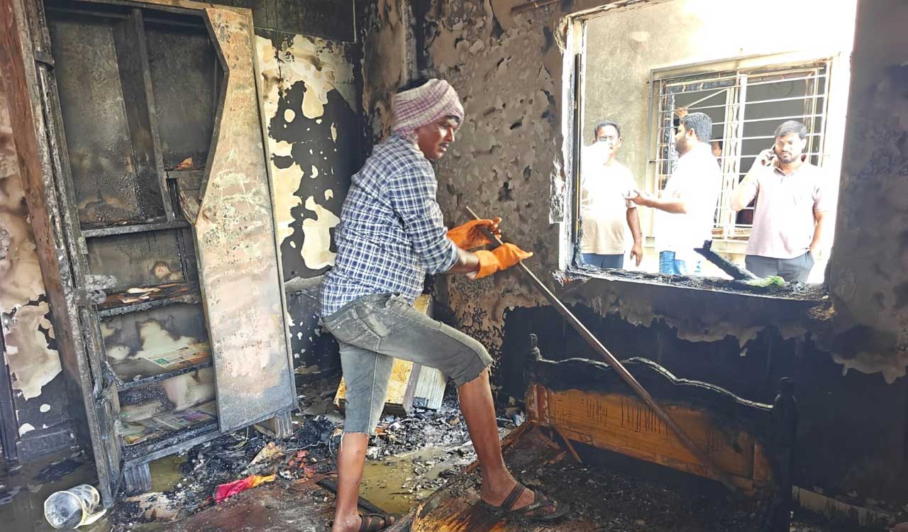 Valuables worth Rs 50 lakh gutted in fire accident in apartment flat in Sangareddy