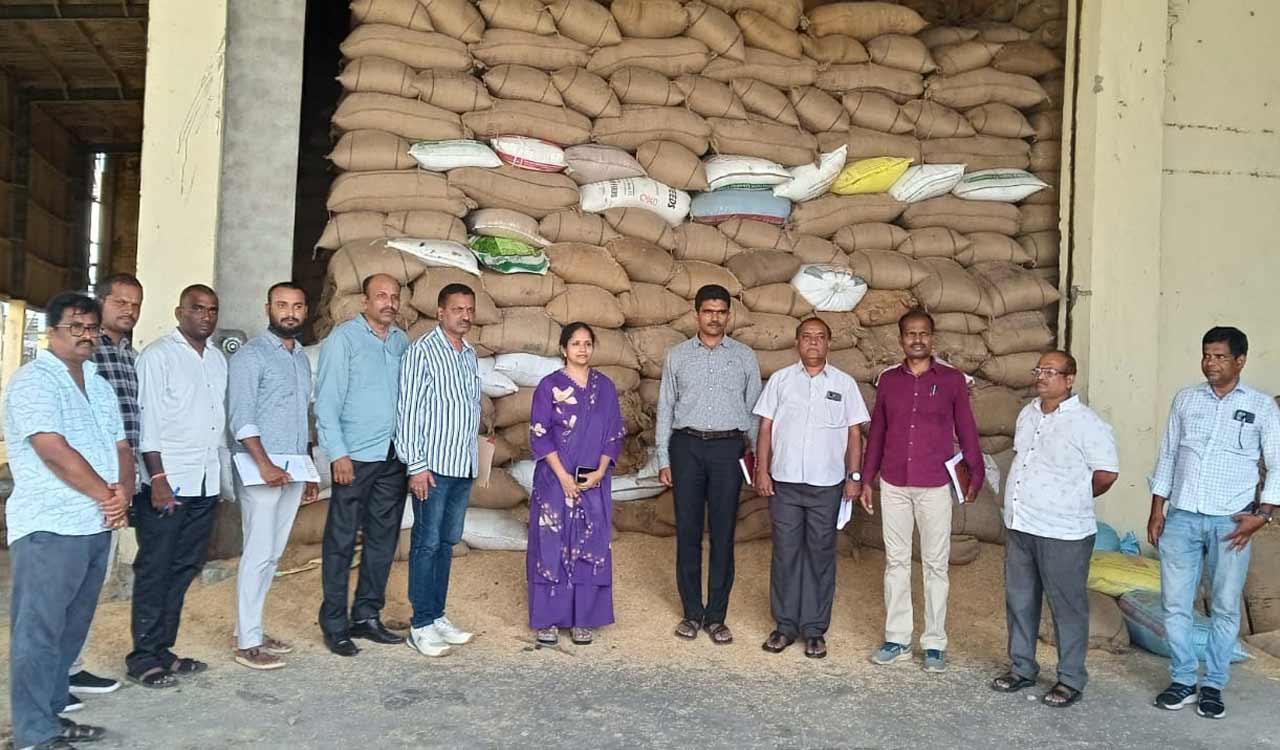 The vigilance and enforcement officials found 3,029 metric tonnes of rice missing from industry