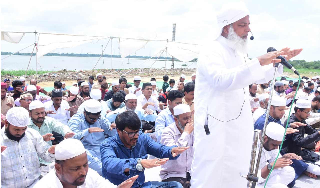 Muslim community offers special prayers in Sangareddy for rains