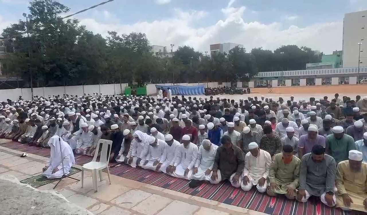 Muslim community organised special prayers in Sangareddy to appease rain god