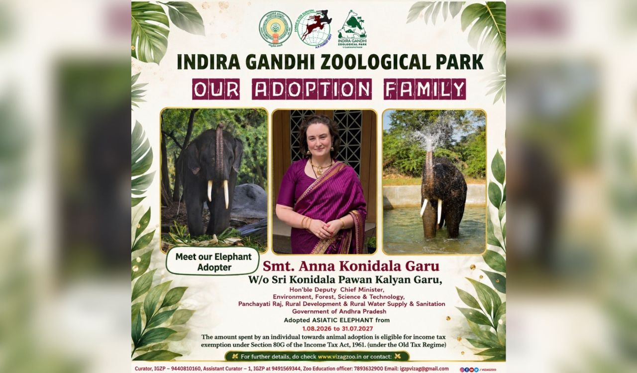 Pawan Kalyan’s wife adopts elephant and tiger at Vizag Zoo
