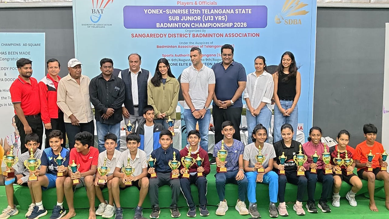 Ram Charan Teja Akula, Shanvi Reddy win Telangana U-13 badminton singles titles