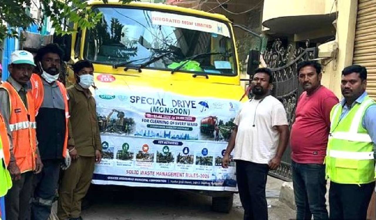 GHMC repairs 105 potholes, clears 126 MT waste on Day 2 of monsoon drive