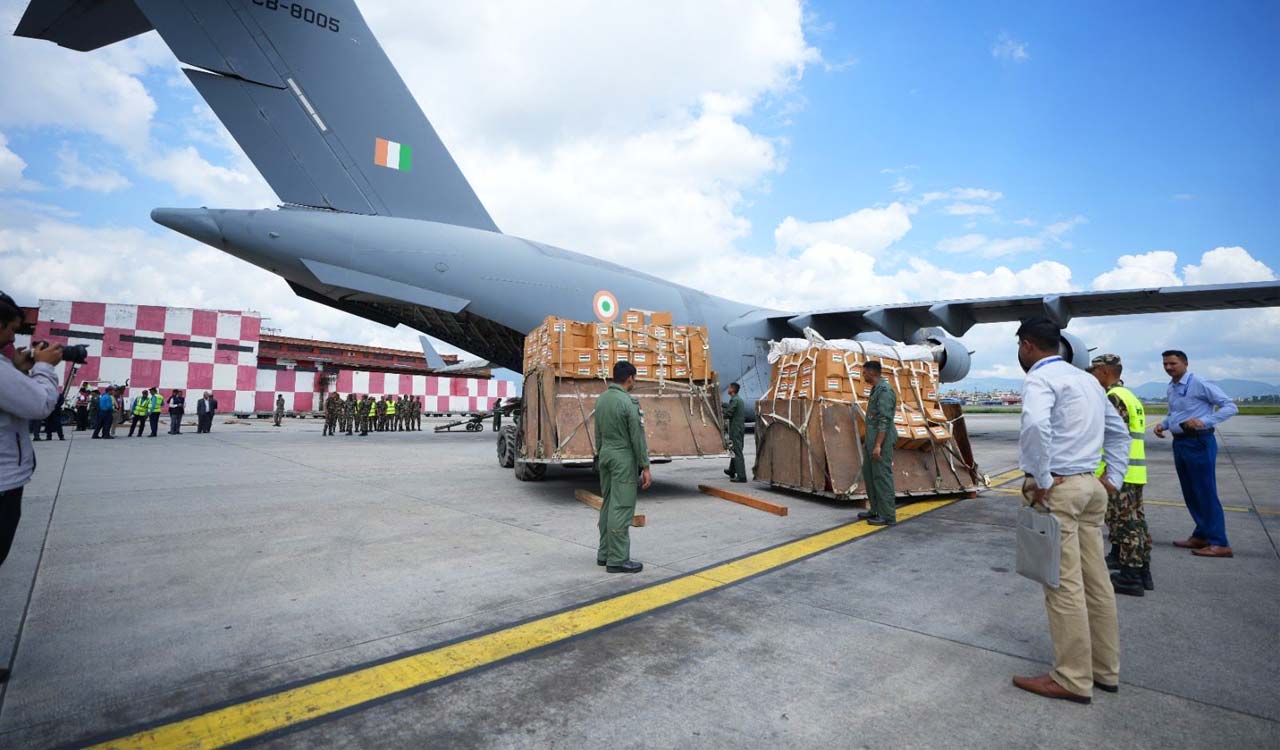 India hands over second consignment of relief material to flood-hit Nepal