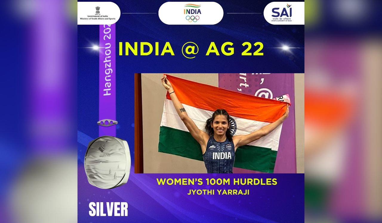 Jyothi Yarraji clocks 13.24s for bronze and Asian Games qualification