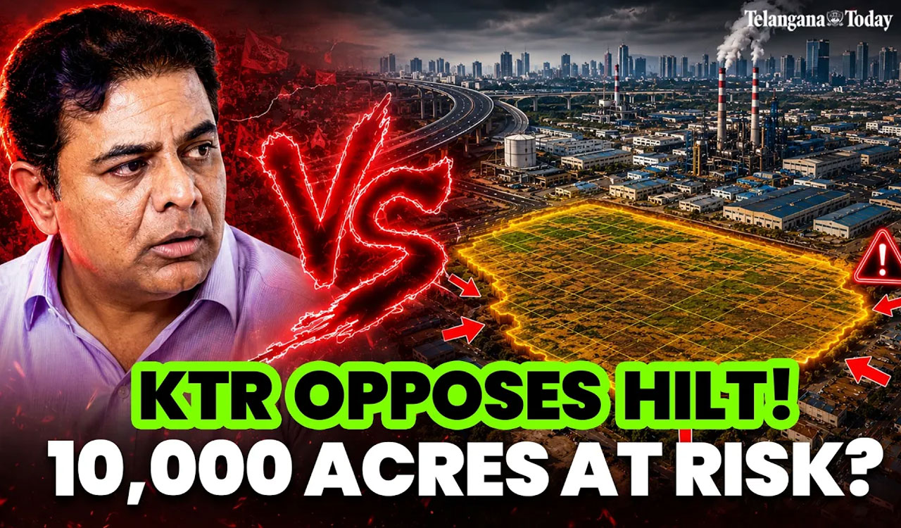 Watch: KTR vs HILT! 10,000 Acres at Risk? Telangana’s Industrial Land Battle