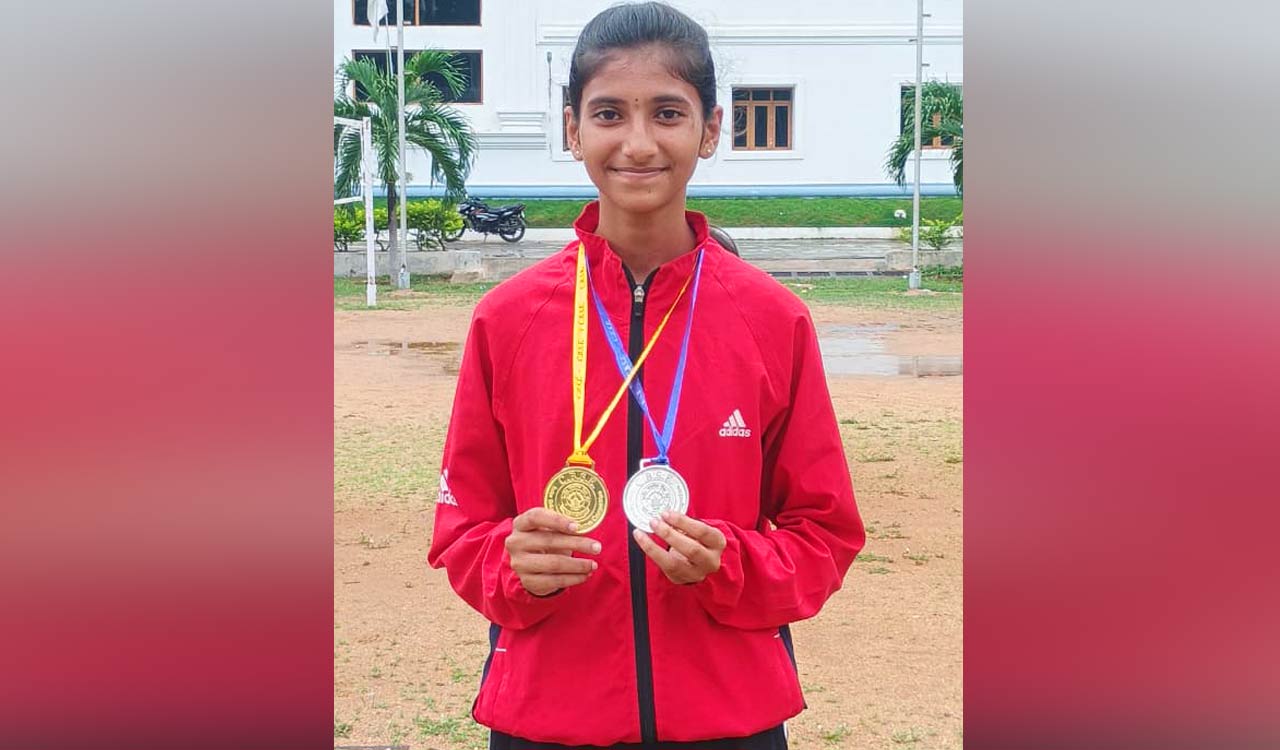 Karimnagar athlete Naga Chaitra qualifies for CBSE Nationals with gold, silver