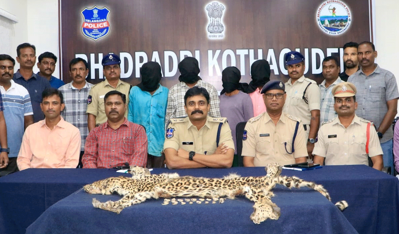 Four arrested for attempting to sell leopard skin and claws in Kothagudem