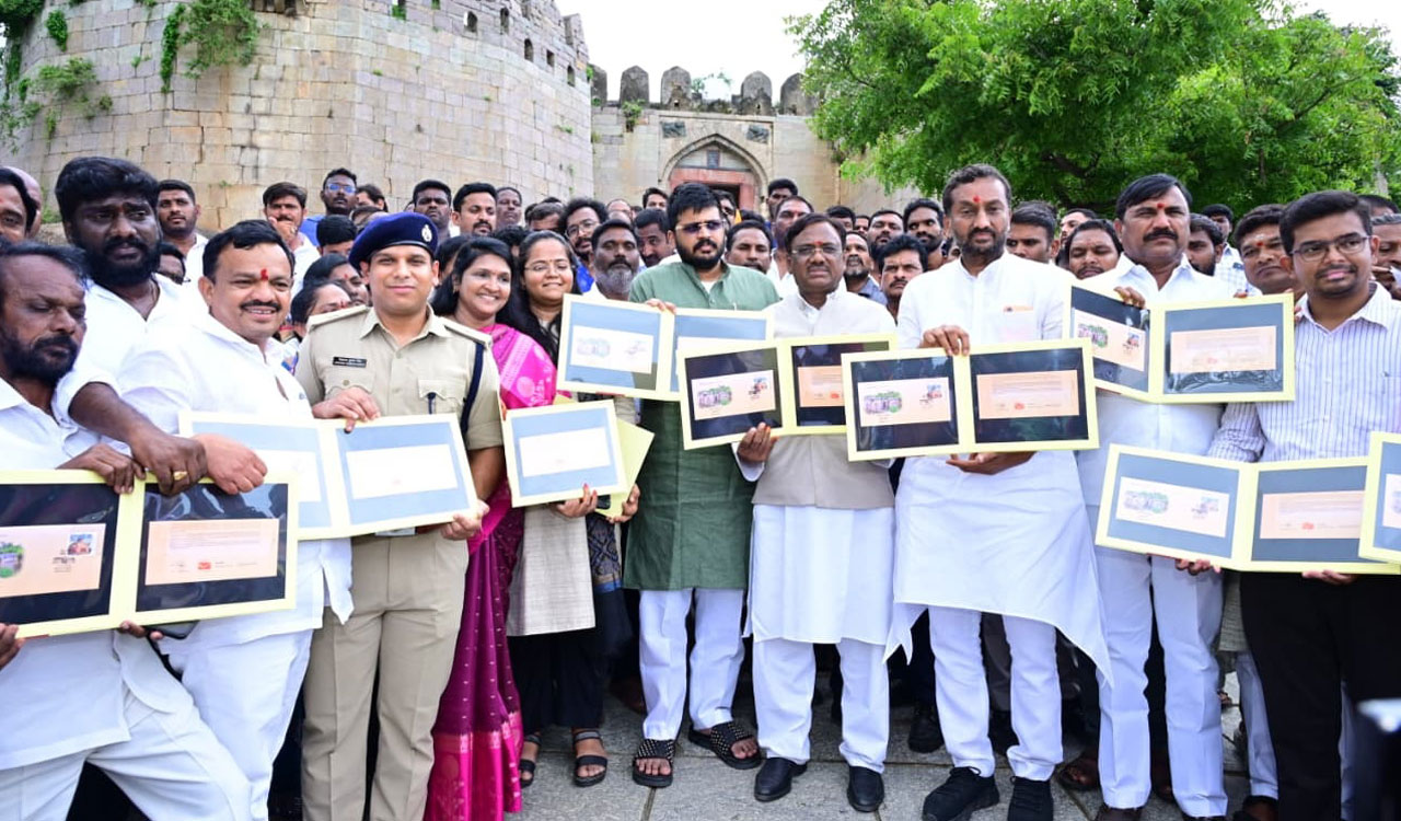 Postal department launches special cover and stamp on Medak fort