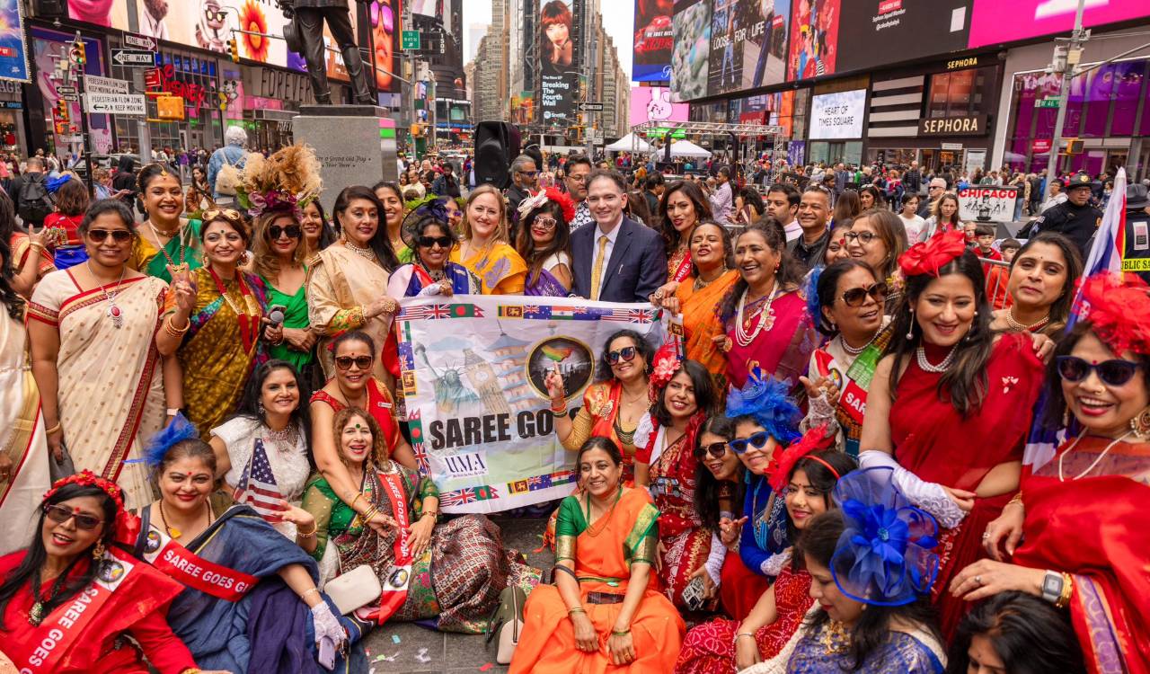 Saree Goes Global lights up New York: Indian sarees dazzle Times Square